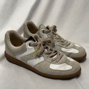 White and Ivory Leather Sneakers